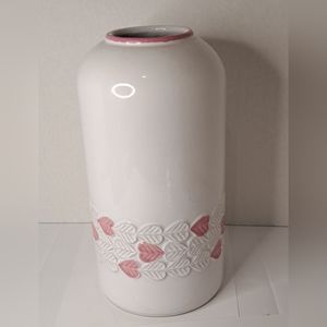 Vintage West German Pottery Scheurich white and pink.